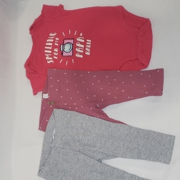 5/$30 H&M Cotton Leggings Polka Dot + PAPArazzi Bodysuit Dad - Picture 1 of 8